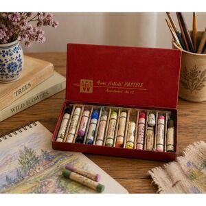 Vintage Weber Fine Artists Pastels Assortment No 12 Red Box Made in USA 12 Count